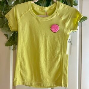 Mono B Yellow Tee with Pink Chenille tennis ball